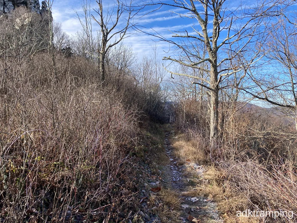 View of trail, north of Big Schloss, looking south